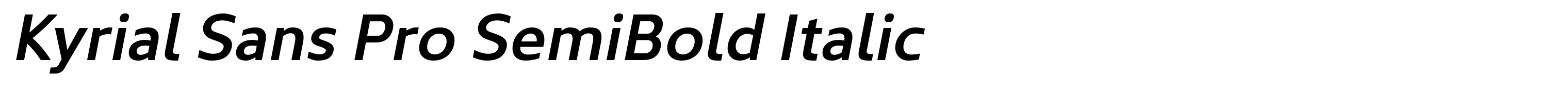 Kyrial Sans Pro SemiBold Italic